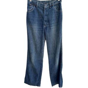 Rustler Vintage 70s Western Ligh Blue Faded Distressed Straight Leg Denim Jeans